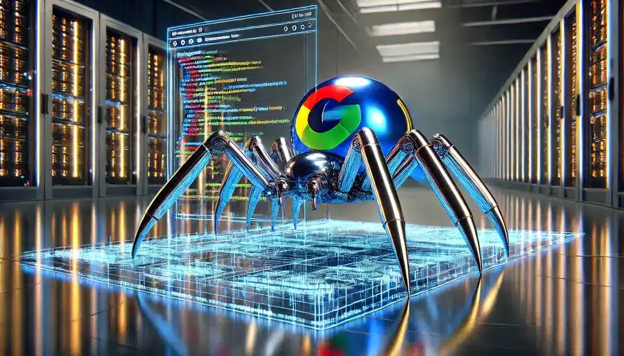 Googles spindel crawlar en hemsida
